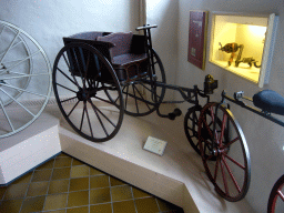 Mano-pedomotive carriage from 1860-1870 at the Velorama museum, with explanation
