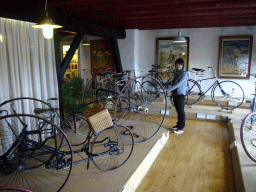 Miaomiao with bicycles at the Velorama museum