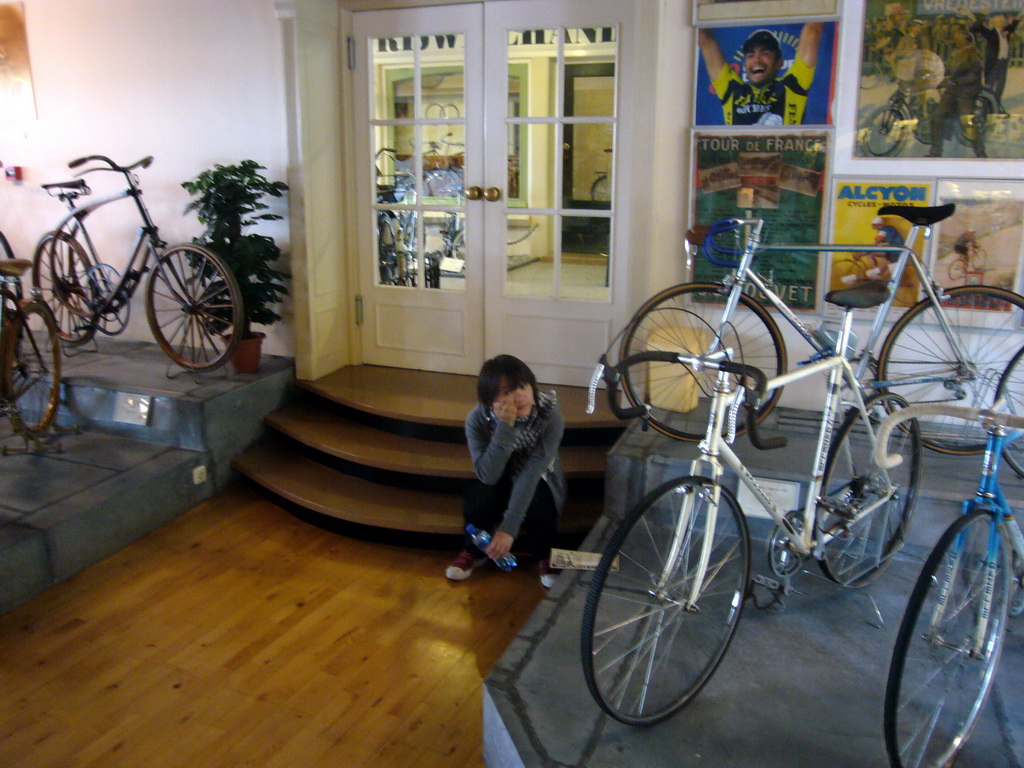 Miaomiao with bicycles at the Velorama museum