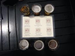 Beers at the terrace of the Stadsbrouwerij De Hemel brewery at the Commanderie van Sint Jan building, with explanation
