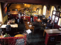 Interior of the Stadsbrouwerij De Hemel brewery at the ground floor of the Commanderie van Sint Jan building, viewed from the staircase