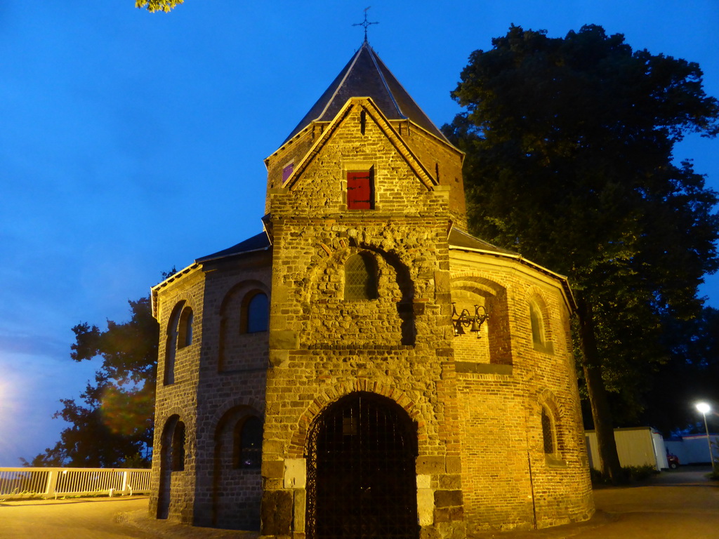 Front of the Sint-Nicolaaskapel chapel at the Valkhof park, at sunset