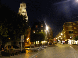 The Ganzenheuvel square and the Sint-Stevenskerk church, under renovation, by night