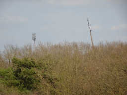 Light poles of the Goffert Stadium at the Goffertpark, viewed from the terrace of our room at the Fourth Floor of the Sanadome Hotel & Spa