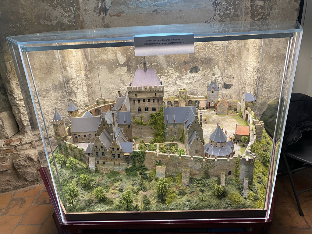 Scale model of the former Valkhof Castle at the Sint-Nicolaaskapel chapel at the Valkhof park