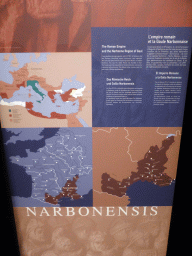 Information on the Roman Empire and the Narbonne Region of Gaul, at the ground floor of the Museum of the Pont du Gard aqueduct bridge