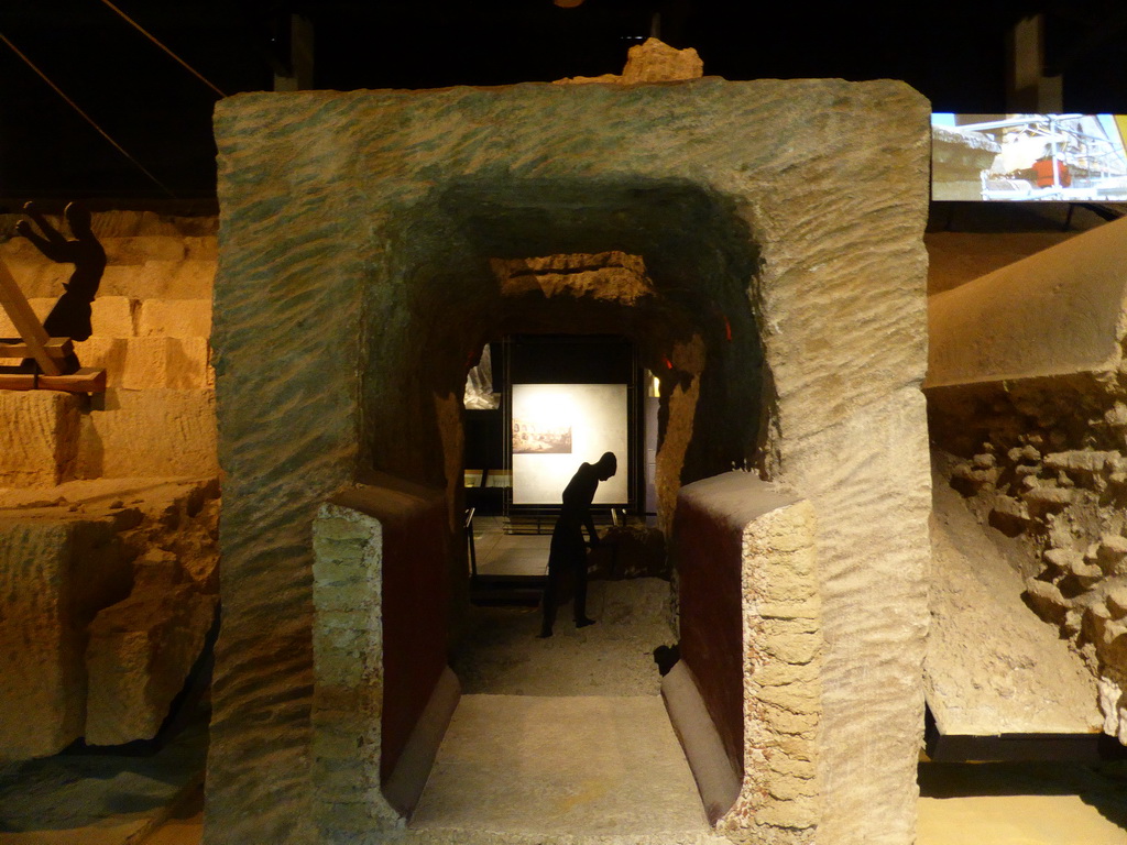 Stone passageway at the ground floor of the Museum of the Pont du Gard aqueduct bridge