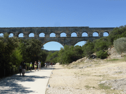 The Pont du Gard aqueduct bridge and the road on the northwest side
