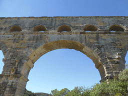 Arches at the northwest side of the Pont du Gard aqueduct bridge