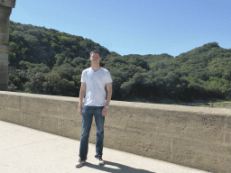 Tim at the Pont du Gard aqueduct bridge