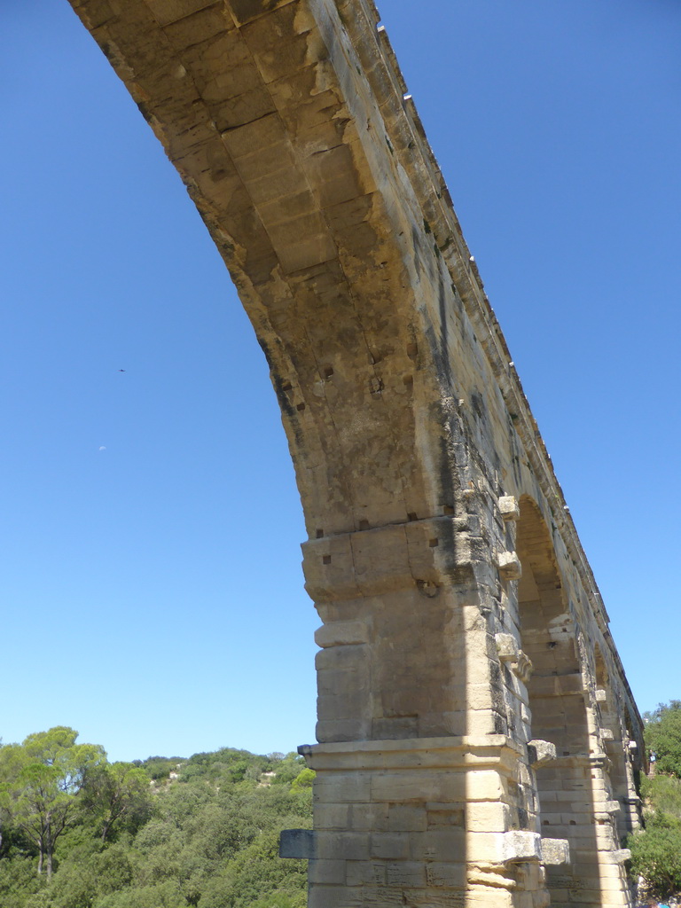 Arches of the Pont du Gard aqueduct bridge