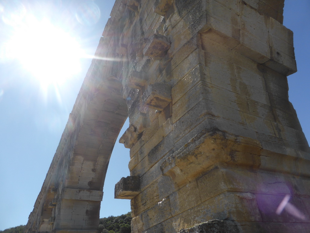 Arches of the Pont du Gard aqueduct bridge