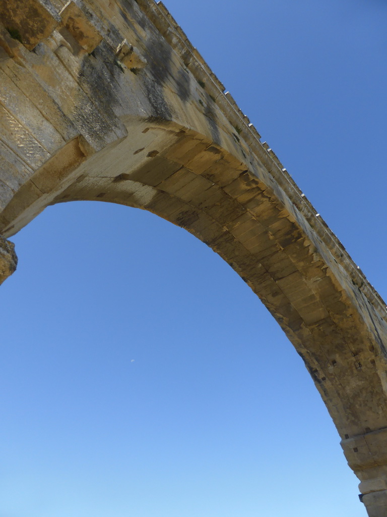 Arch of the Pont du Gard aqueduct bridge