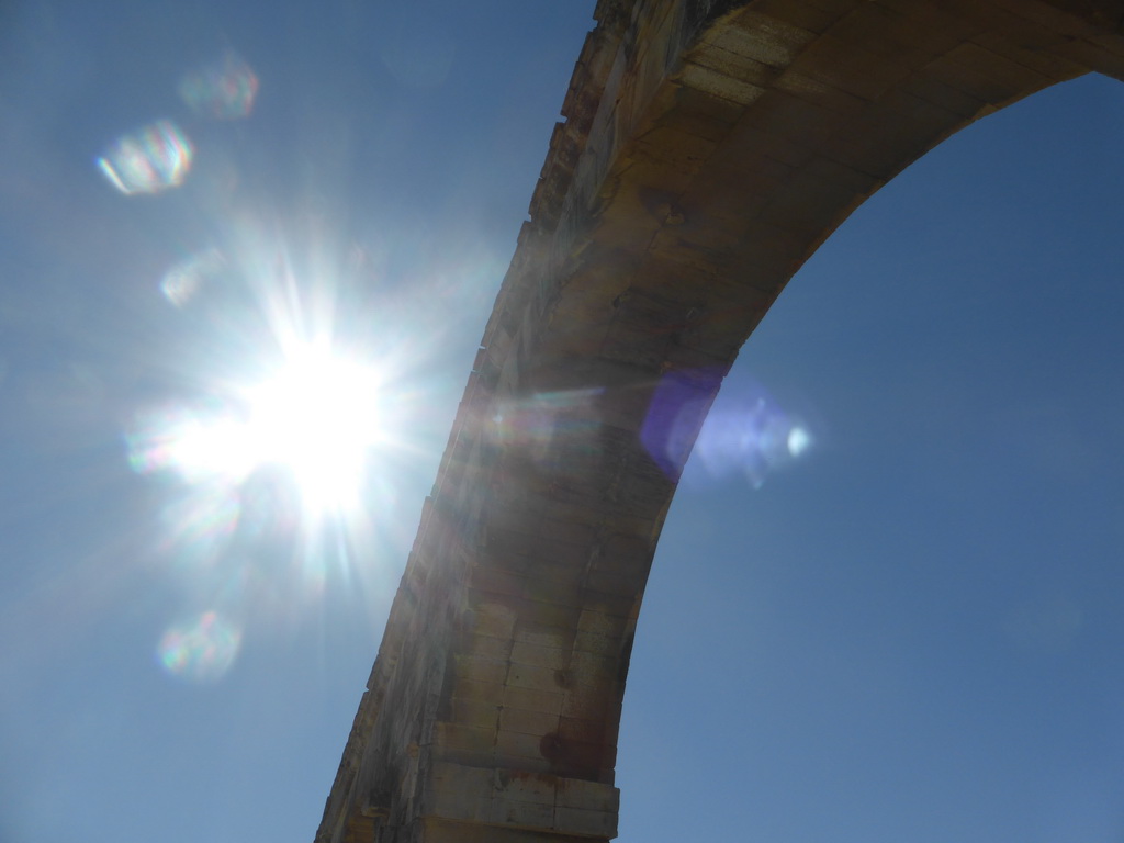 Arch of the Pont du Gard aqueduct bridge