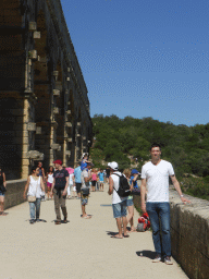 Tim at the Pont du Gard aqueduct bridge