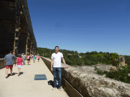 Tim at the Pont du Gard aqueduct bridge