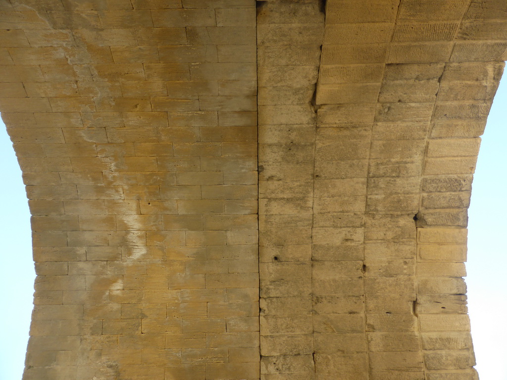 Ceiling of an arch at the east side of the Pont du Gard aqueduct bridge