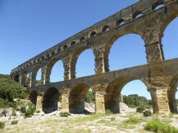 The south side of the Pont du Gard aqueduct bridge