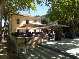 The Les Terrasses restaurant at the northeast side of the Pont du Gard aqueduct bridge