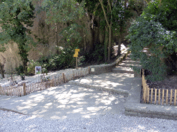 Path leading to the northeast side of the top floor of the Pont du Gard aqueduct bridge