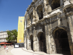 West side of the Arena of Nîmes at the Place des Arènes square