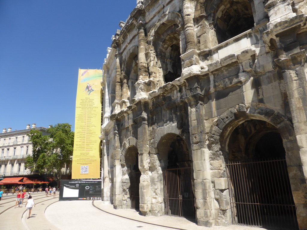 West side of the Arena of Nîmes at the Place des Arènes square