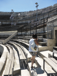 Miaomiao at the bottom rows of seats at the northwest side of the Arena of Nîmes
