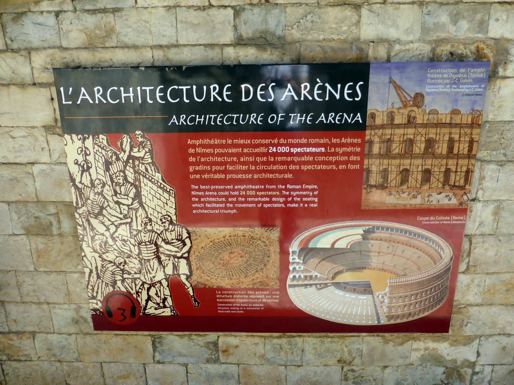 Information on the architecture of the Arena of Nîmes