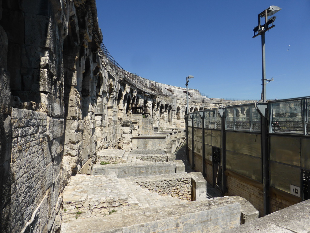 Staircases and catacombs at the north side of the Arena of Nîmes
