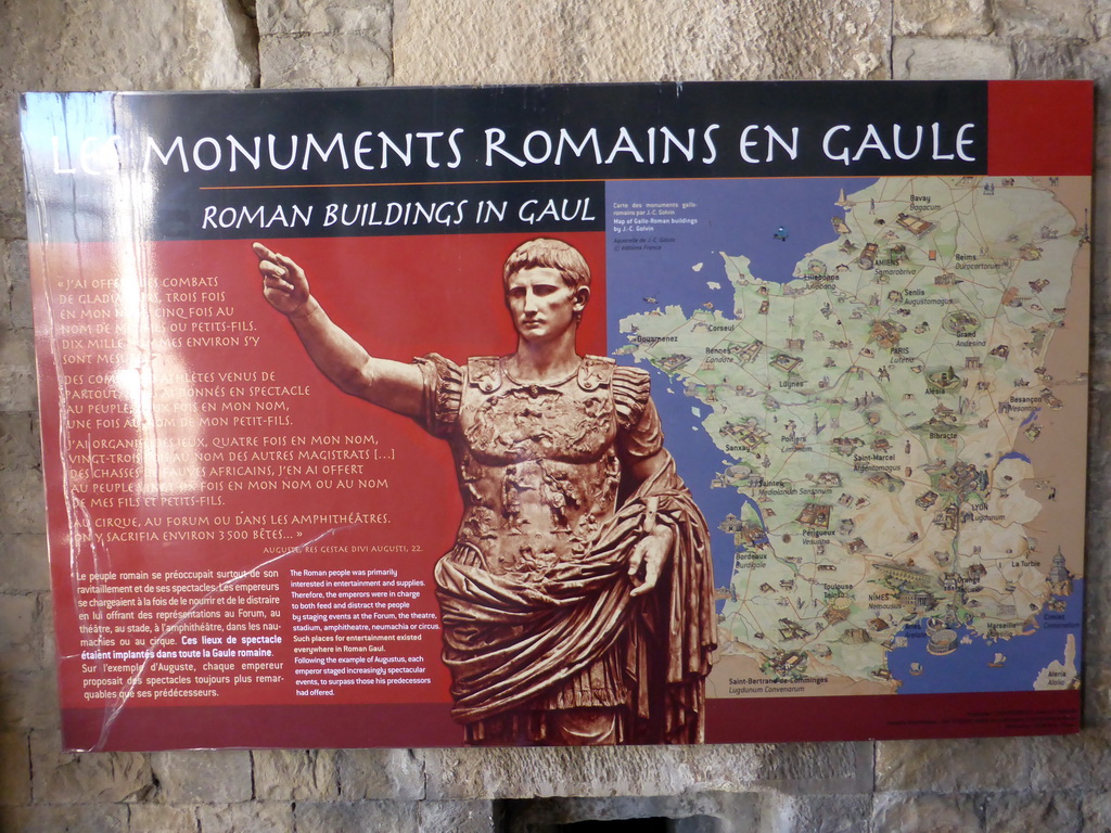 Information on Roman buildings in Gaul, at the Arena of Nîmes