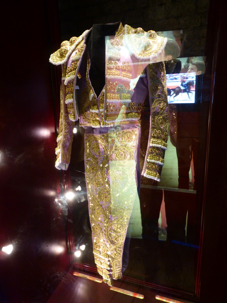 Bullfighter`s clothes in the Bullfighter Room at the ground floor of the Arena of Nîmes