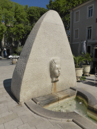 Fountain at the east side of the Place d`Assas square