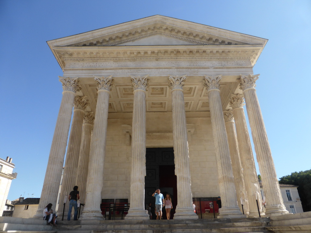 Front of the Maison Carrée temple at the Place de la Maison Carrée square