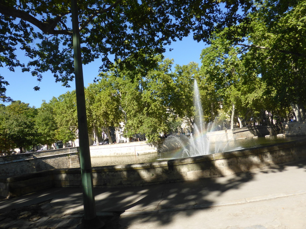 Fountain at the Quai de la Fontaine street, viewed from our rental car
