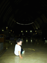 Max at the lobby of the Inaya Putri Bali hotel, by night