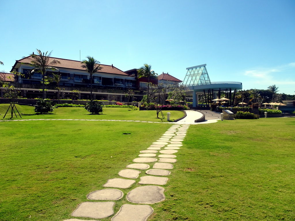 Grassfield and back side of the Inaya Putri Bali hotel