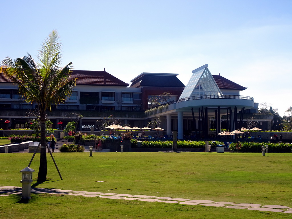 Grassfield and back side of the Inaya Putri Bali hotel