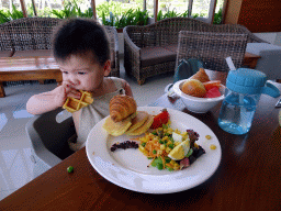 Max having breakfast at the Gading Restaurant at the Inaya Putri Bali hotel