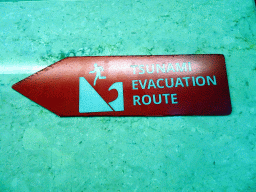 `Tsunami Evacuation Route` sign at the Inaya Putri Bali hotel
