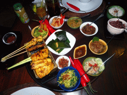 Rice table for dinner at the Bumbu Bali restaurant