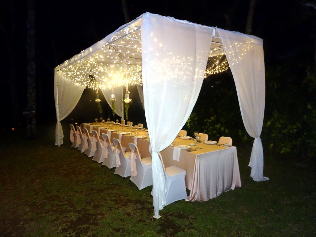 Dinner table at the Kayumanis Nusa Dua Private Villa & Spa, by night