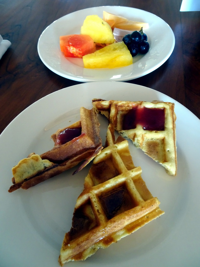 Waffles and fruit at the Kayumanis Nusa Dua Private Villa & Spa