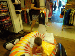 Max with an inflatable Swan at the Bali Collection shopping mall