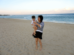 Miaomiao and Max at the beach of the Inaya Putri Bali hotel