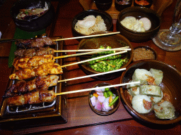 Satay and other food at the Homaya Restaurant of the Inaya Putri Bali hotel