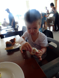 Max having breakfast at the Gading Restaurant at the Inaya Putri Bali hotel