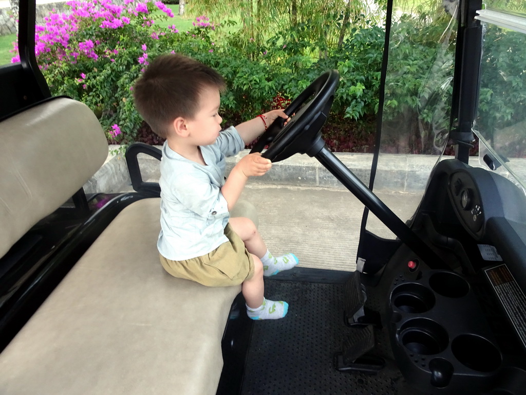 Max in a cart at the Inaya Putri Bali hotel