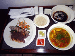 Room service dinner in our room at the Inaya Putri Bali hotel