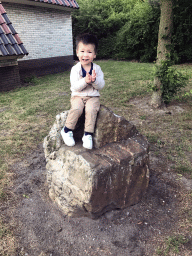 Max on a rock at the Roompot De Katjeskelder holiday park