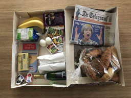 Breakfast box delivered at home, in the living room at the ground floor of our holiday home at the Roompot De Katjeskelder holiday park